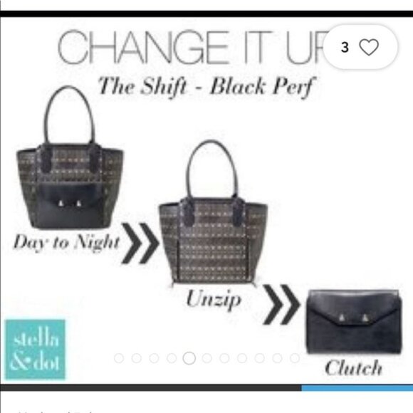 STELLA & DOT "Change It Up" The Shift Perf Eyelet Laser Cutout Tote Bag - Picture 3 of 12